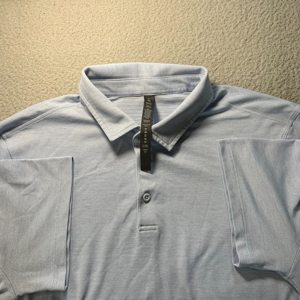 LULULEMON Polo Shirt Mens Size XL Extra Large Blue - Picture 6 of 6